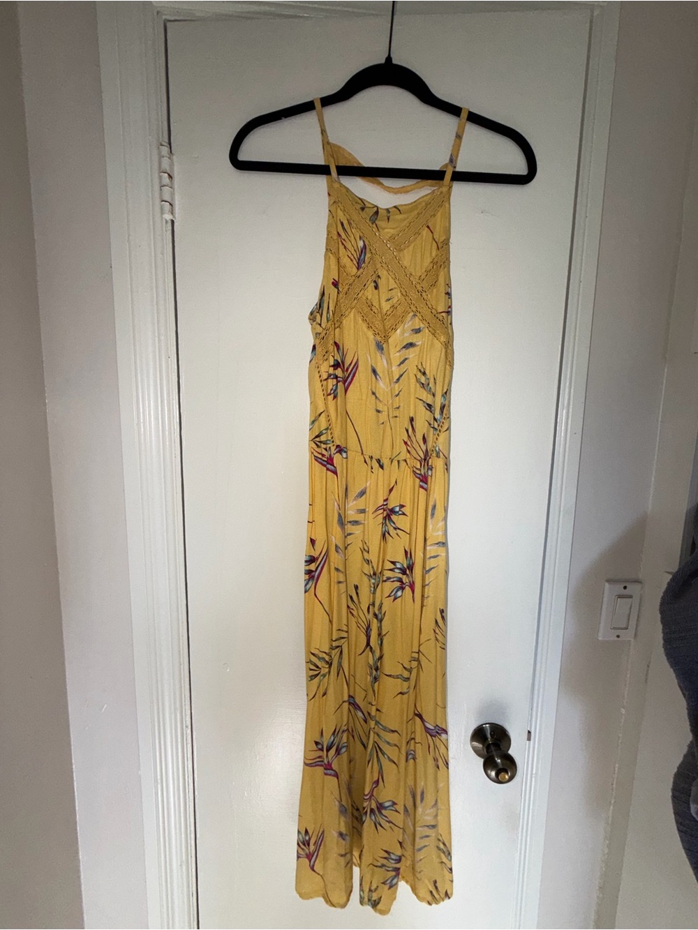 Roxy Yellow Floral Maxi Dress - Small - Picture 3 of 8